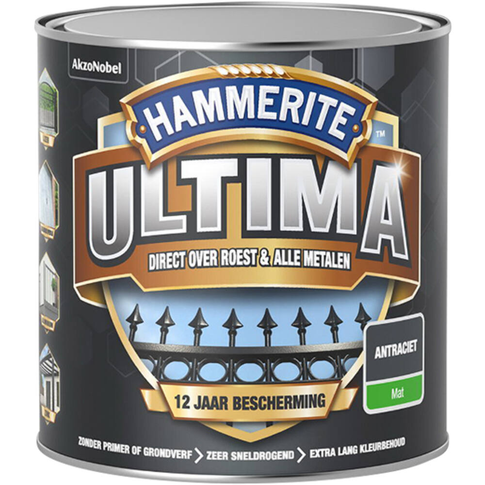 Hammerite Ultima Mat Antraciet 250 ml