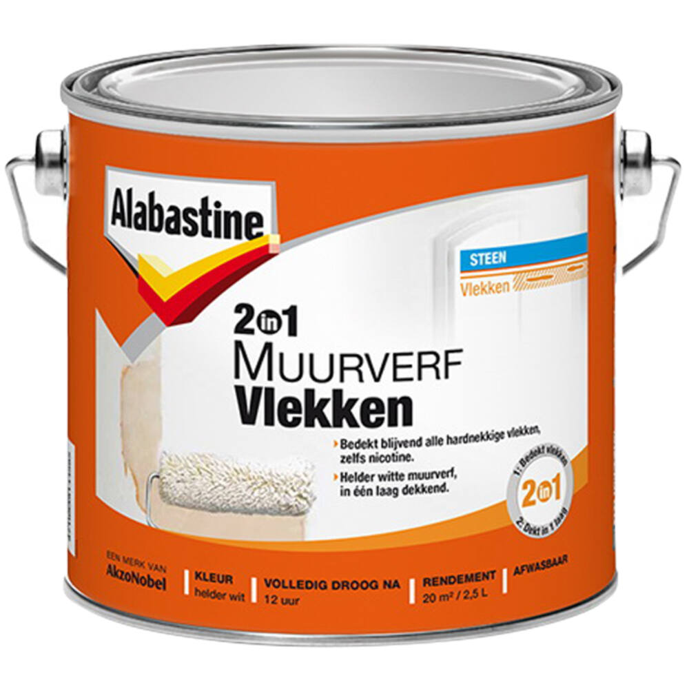 Alabastine 2In1 Muurverf Vlekken 2,5 L