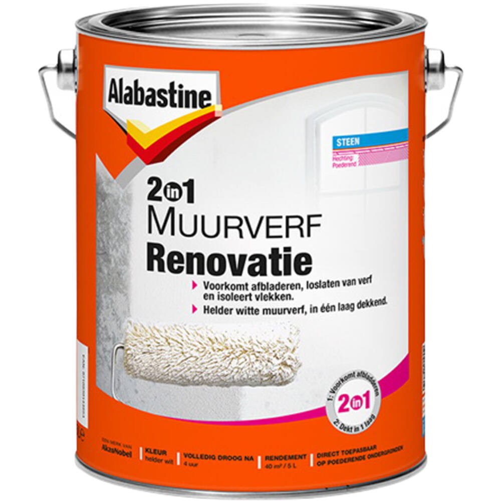 Alabastine 2In1 Muurverf Renovatie 5 L