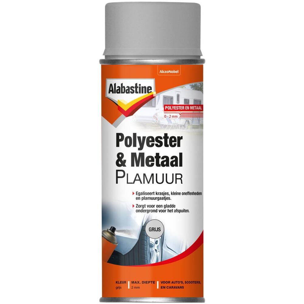 Alabastine Polyester & Metaal Plamuur Grijs 400 ml