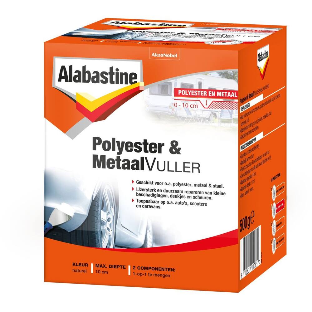 Alabastine Polyester & Metaal Vuller Set 500 g