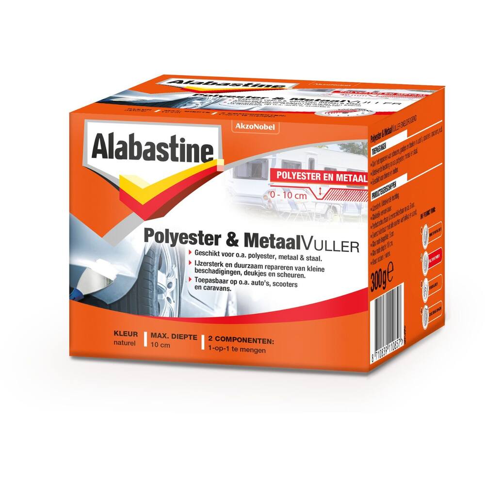 Alabastine Polyester & Metaal Vuller Set 300 g