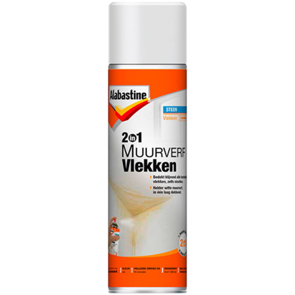 Alabastine 2In1 Muurverf Vlekken Spuitbus 500 ml
