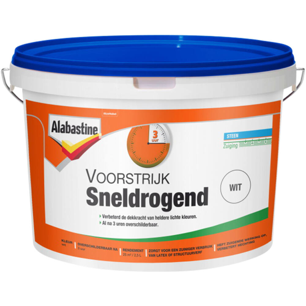 Alabastine Voorstrijk Sneldrogend Wit 2,5 L