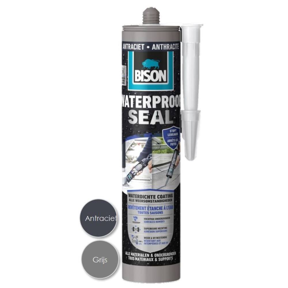 Bison Waterproof Seal Grijs 290 ml