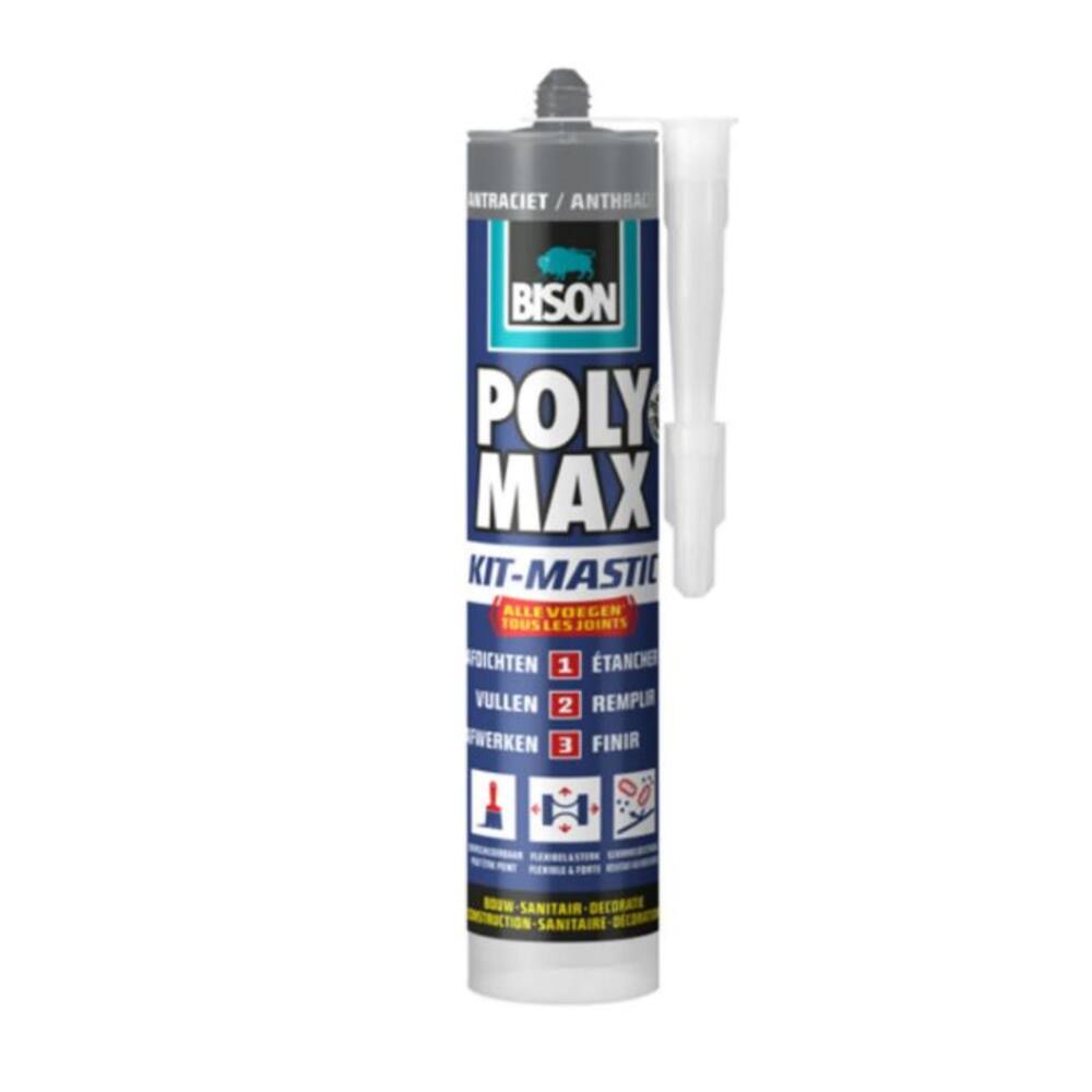 Bison Poly Max Seal Zwart 280 ml