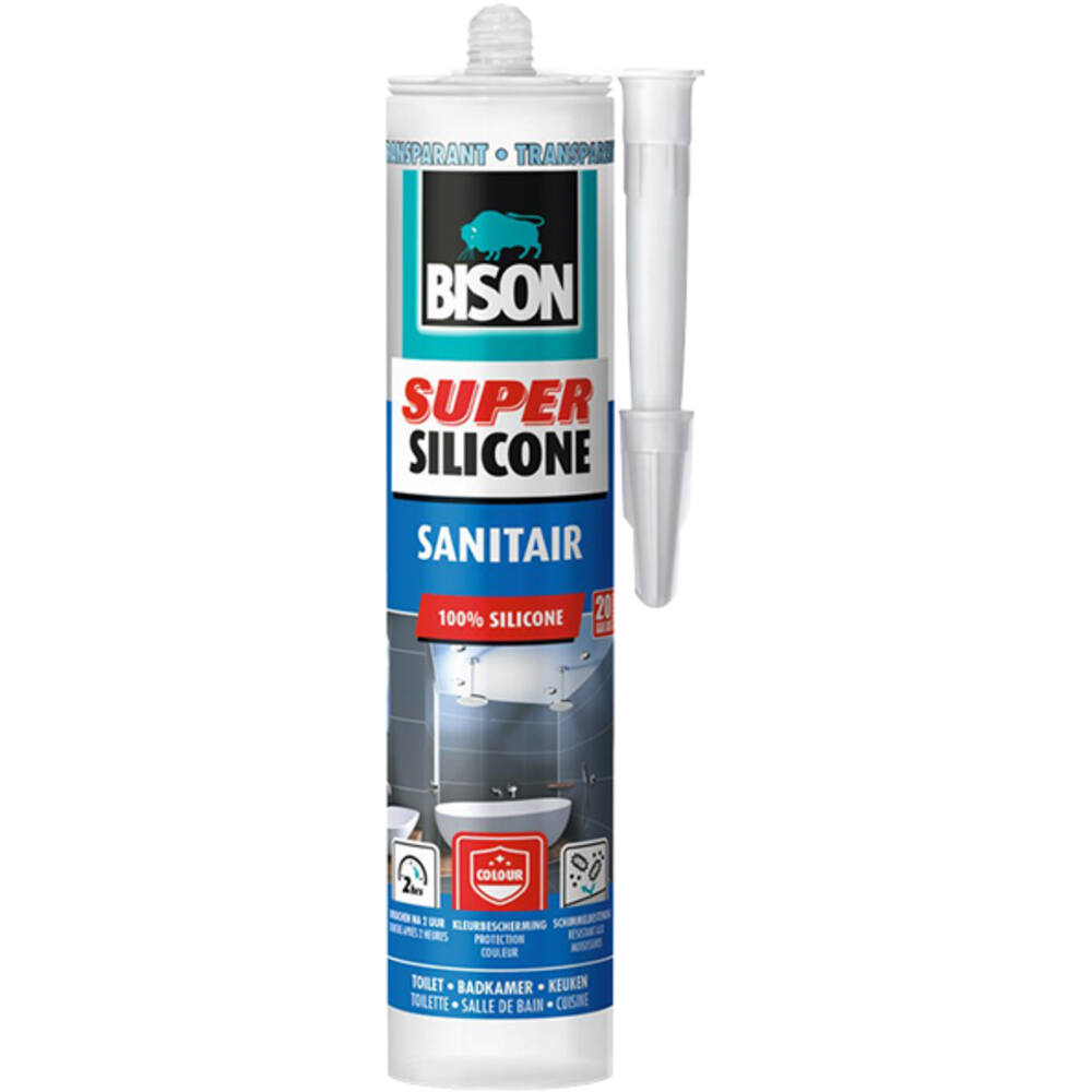 Bison Super Siliconenkit Sanitair Transparant 300 ml
