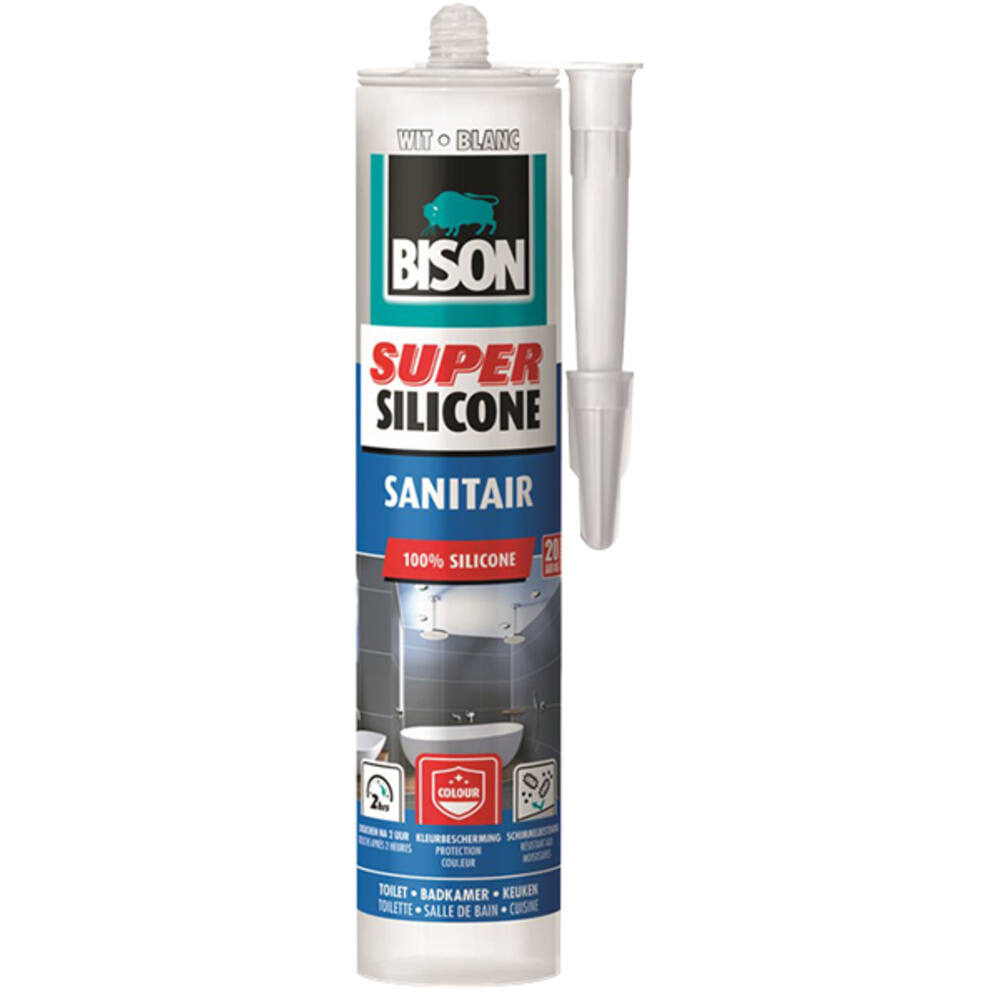 Bison Super Siliconenkit Sanitair Wit 300 ml