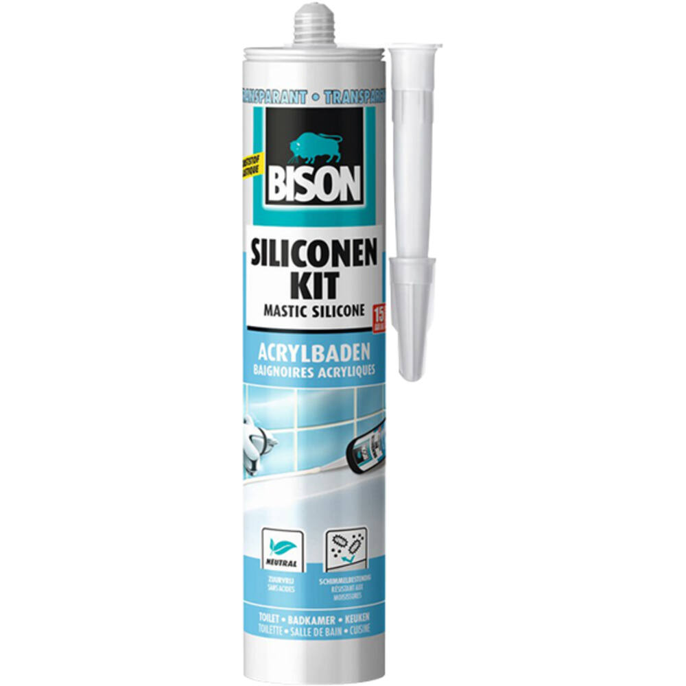 Bison Siliconenkit Acrylbaden Transparant 300 ml