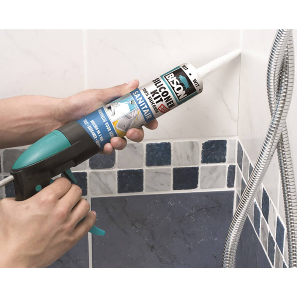 Bison Siliconenkit Sanitair Grijs 300 ml