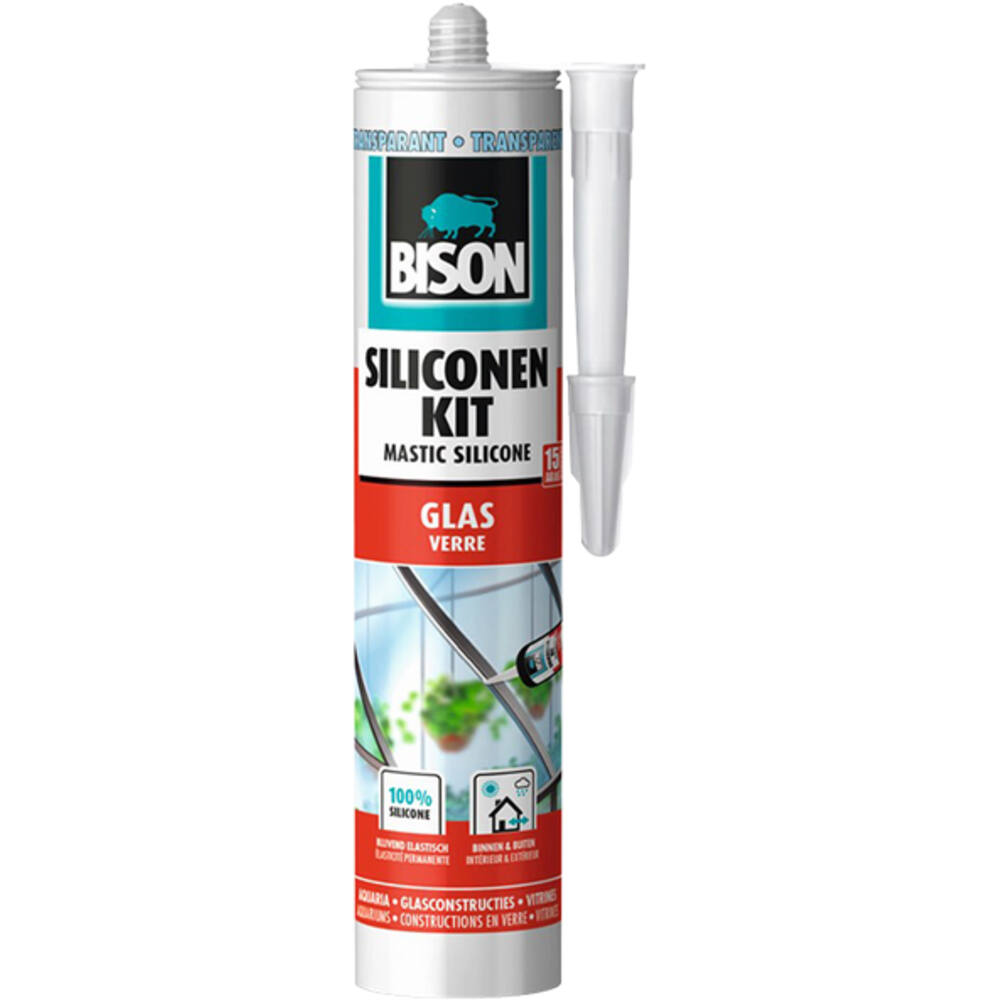 Bison Siliconenkit Glas Transparant 300 ml