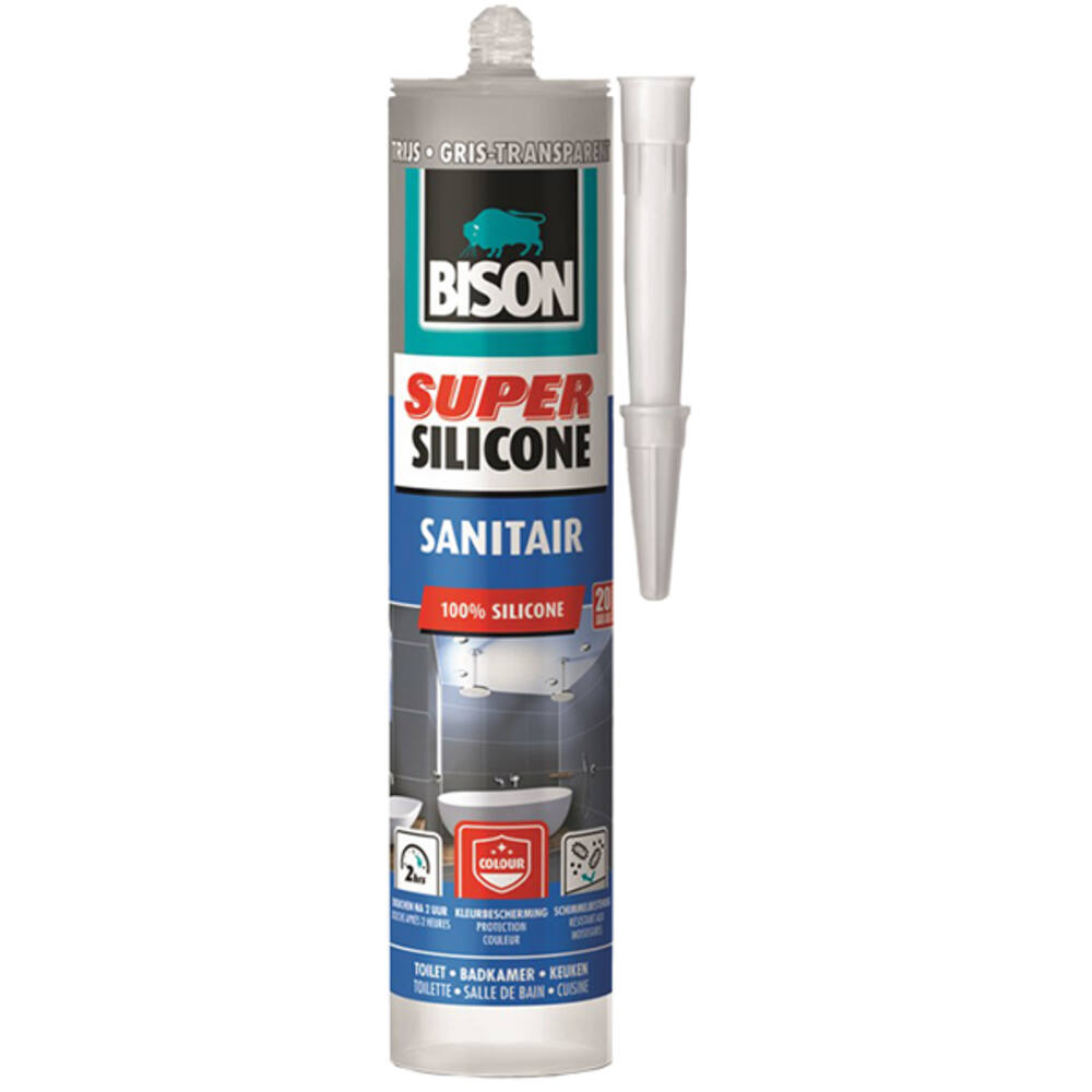 Bison Super Sanitair Koker Grijs 300 ml