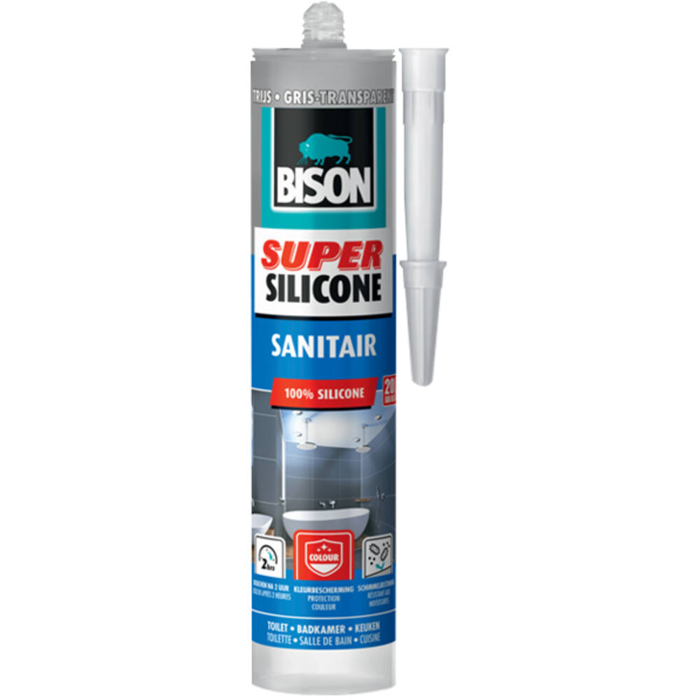 Bison Super Sanitair Koker Grijs 300 ml