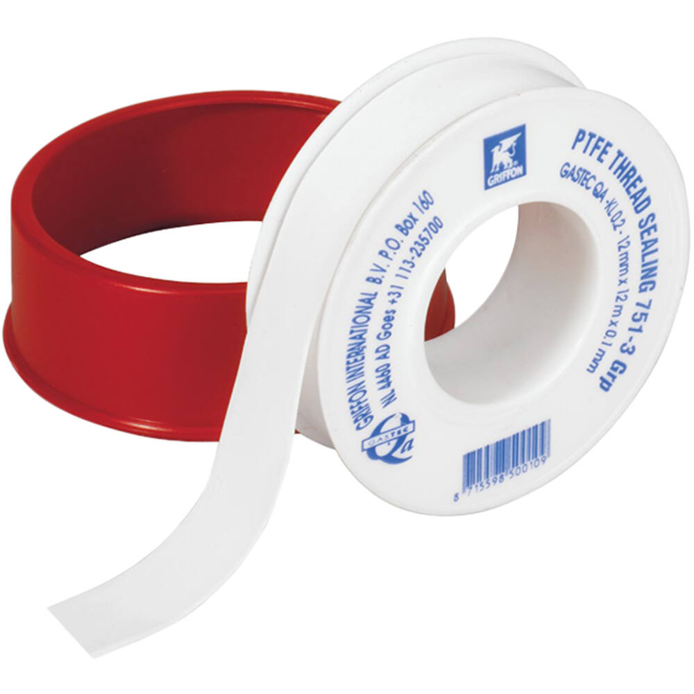 Griffon PTFE-Tape Gastec (Gasleiding) 12 mm x 12 m x 0,10 mm