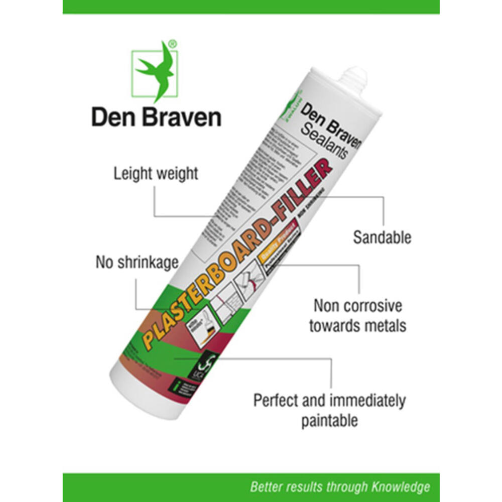 Zwaluw Den Braven Plasterboard-Filler 310 ml Wit