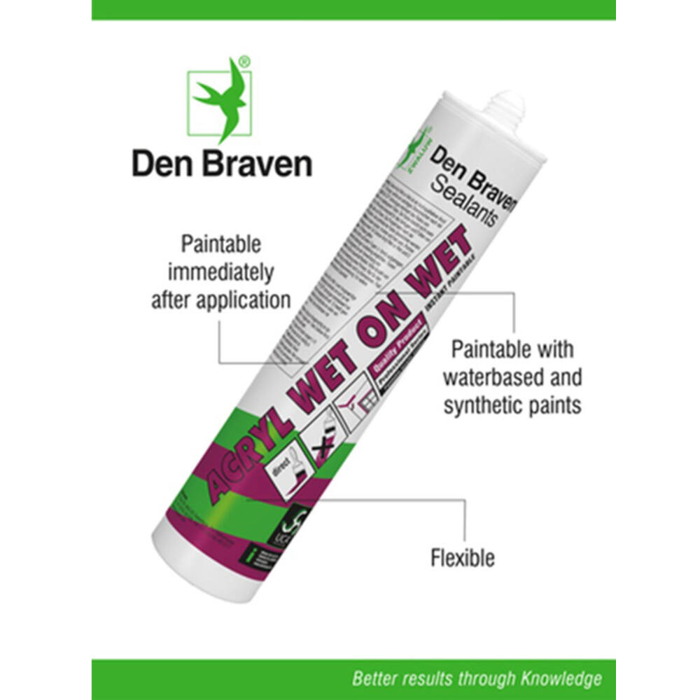 Zwaluw Den Braven Acryl Wet-On-Wet 310 ml Wit