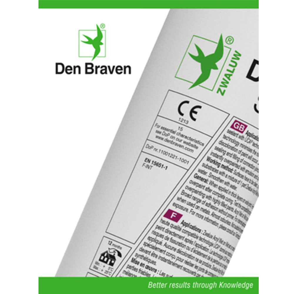 Zwaluw Den Braven Acryl Wet-On-Wet 310 ml Wit