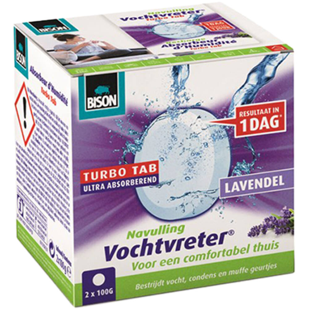 Bison Vochtvreter Turbo Tab Lavendel 2x100 g