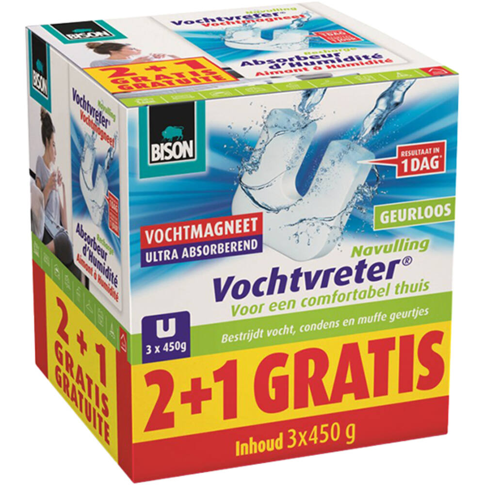 Bison Vochtvreter Magneet Neutraal 3x450 g