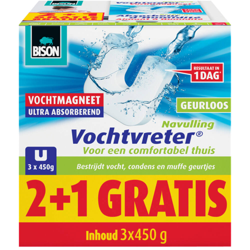 Bison Vochtvreter Magneet Neutraal 3x450 g