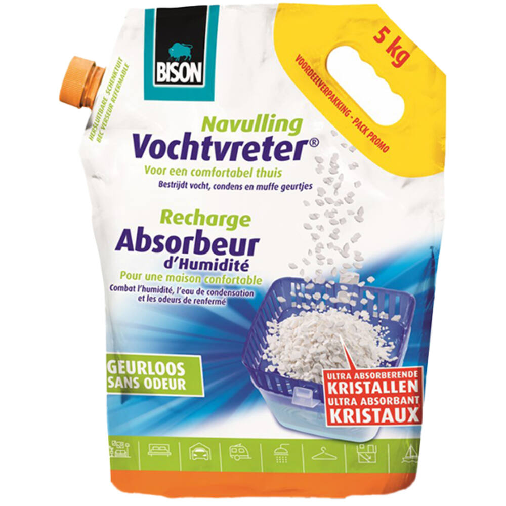 Bison Air Max Vochtvreter Navulling (Kristallen) Neutraal 5 kg