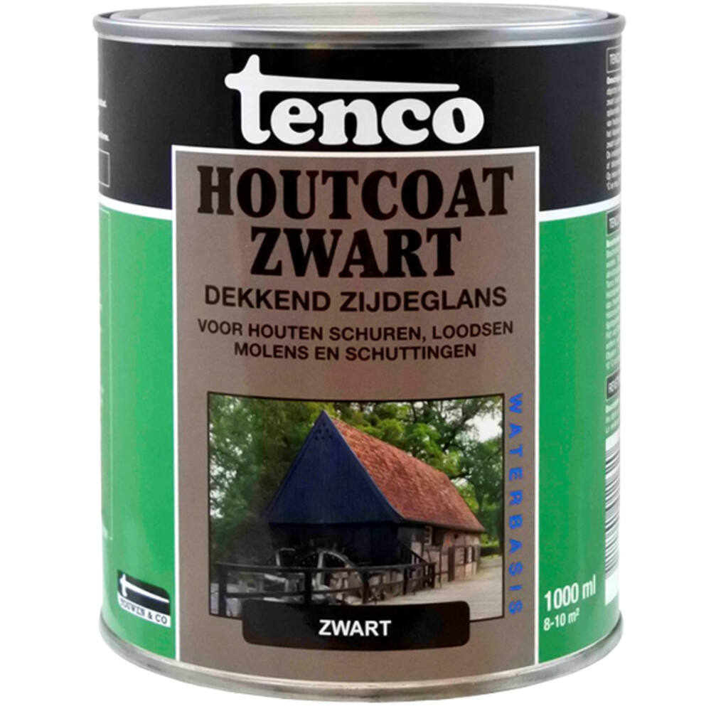 Tenco Houtcoat Zwart Waterbasis Zijdeglans 1 L