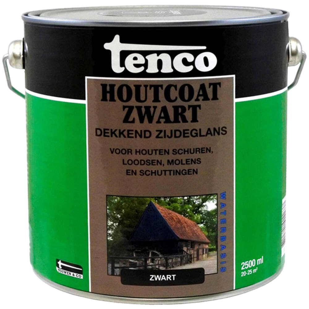 Tenco Houtcoat Zwart Waterbasis Zijdeglans 2,5 L