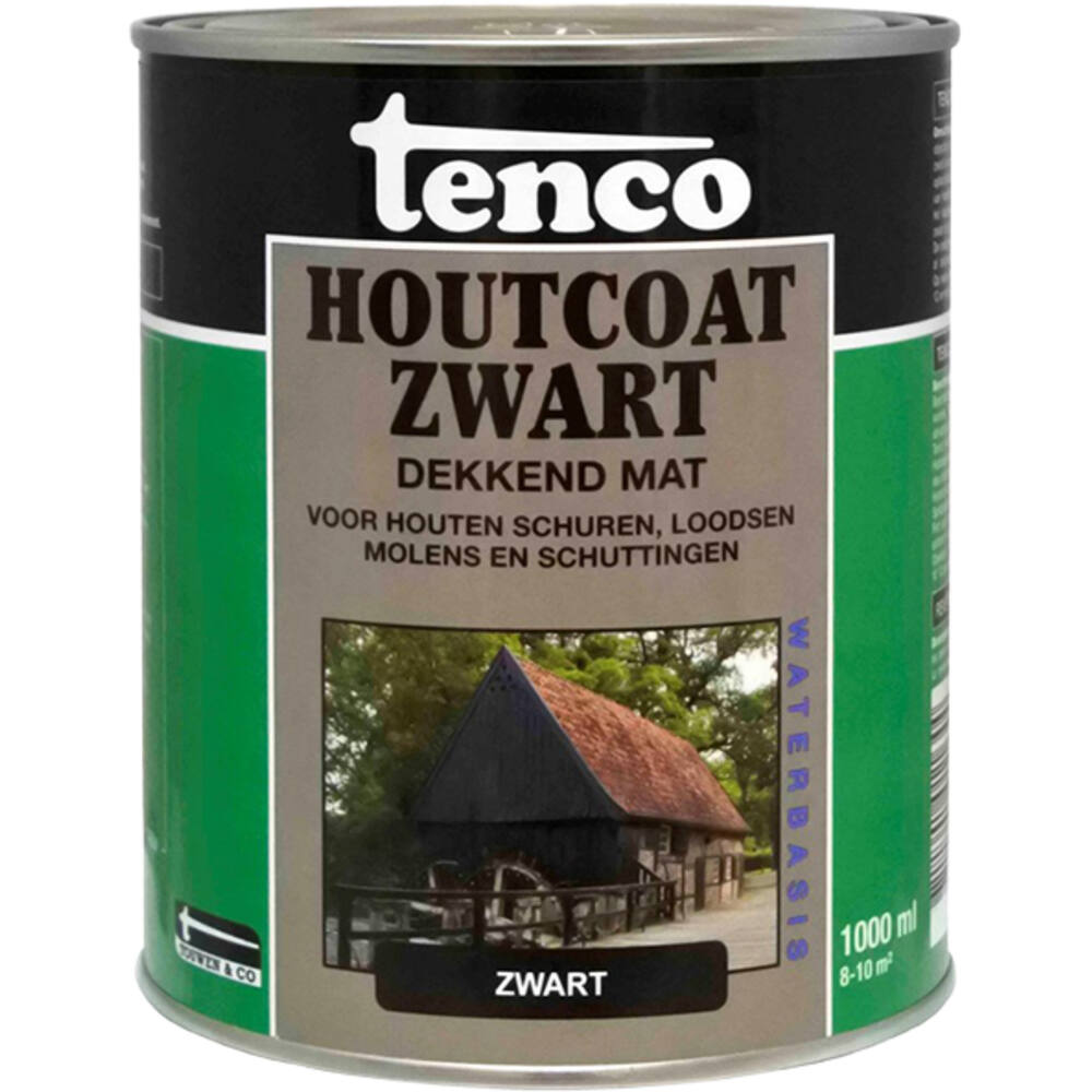 Tenco Houtcoat Zwart Waterbasis Mat 1 L