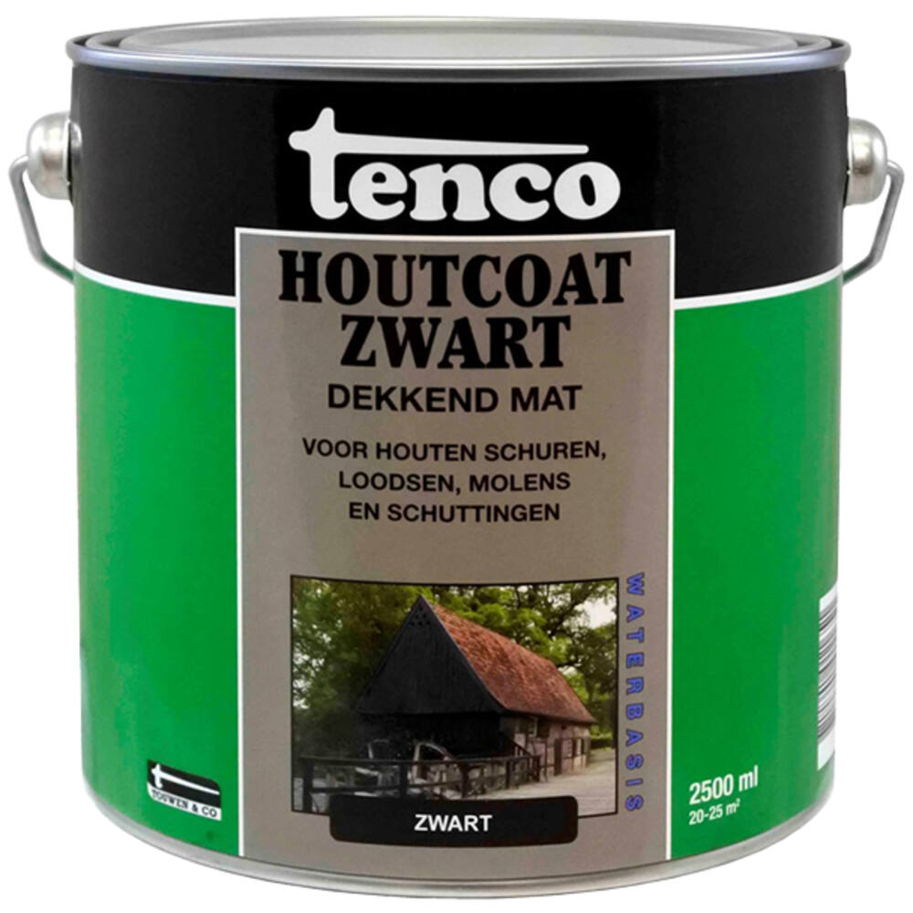 Tenco Houtcoat Zwart Waterbasis Mat 2,5 L
