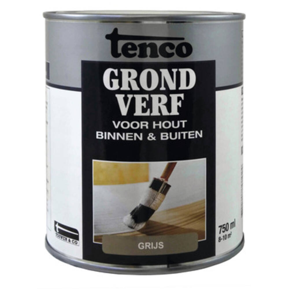 Tenco Grondverf Waterbasis Dekkend Mat Grijs 750 ml
