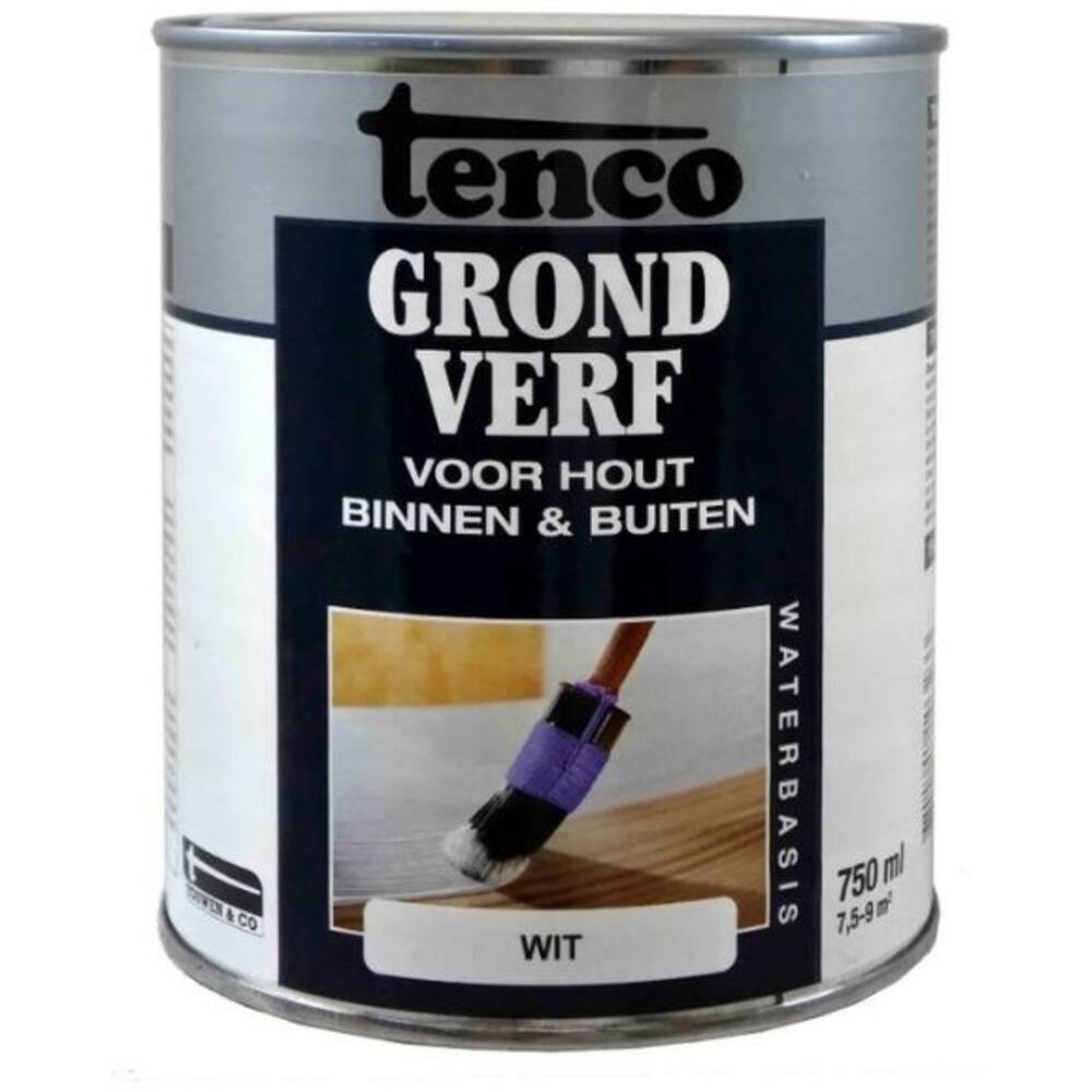 Tenco Grondverf Waterbasis Dekkend Mat Wit 750 ml