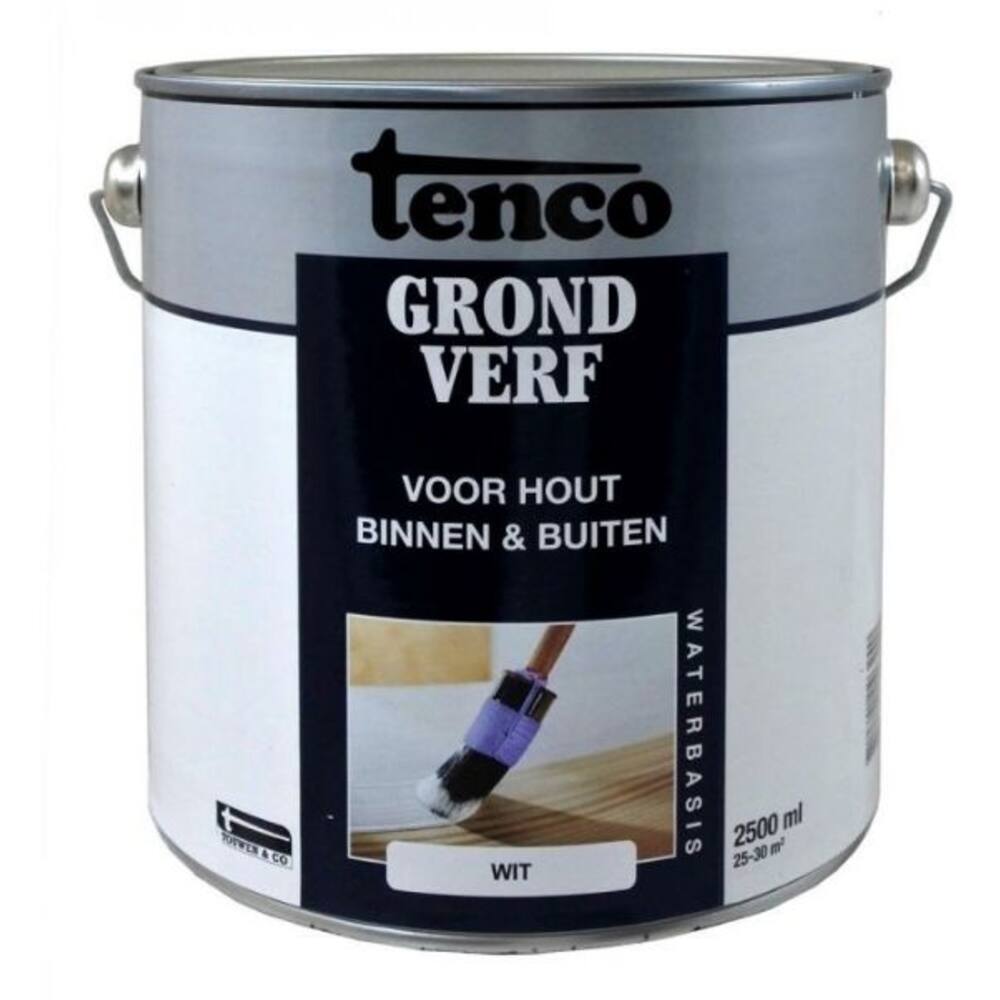 Tenco Grondverf Waterbasis Dekkend Mat Wit 2,5 L