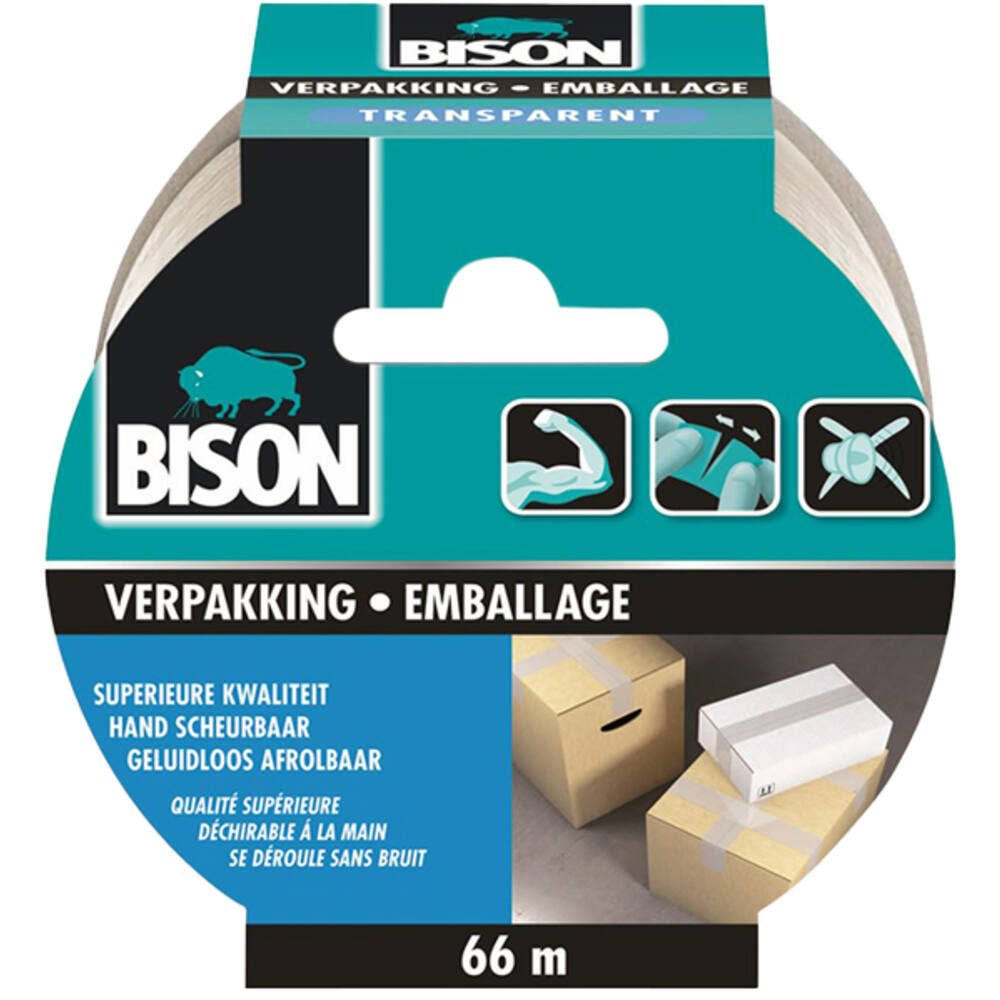 Bison Verpakkingstape Transparant Rol 66 m