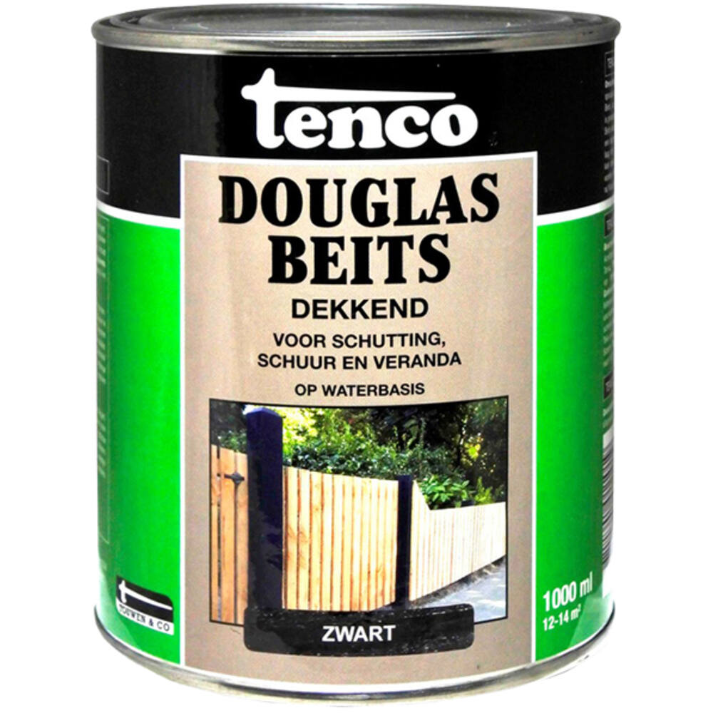 Tenco Douglas Houtbeits Dekkend Zwart 1 L