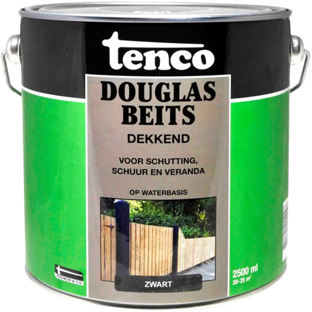 Tenco Douglas Houtbeits Dekkend Zwart 2,5 L
