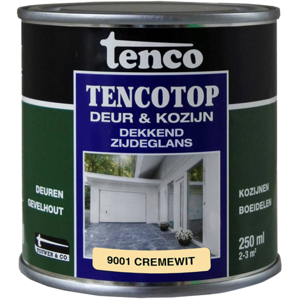 Tenco Tencotop Deur & Kozijn Dekkend Zijdeglans 9001 Cremewit 250 ml
