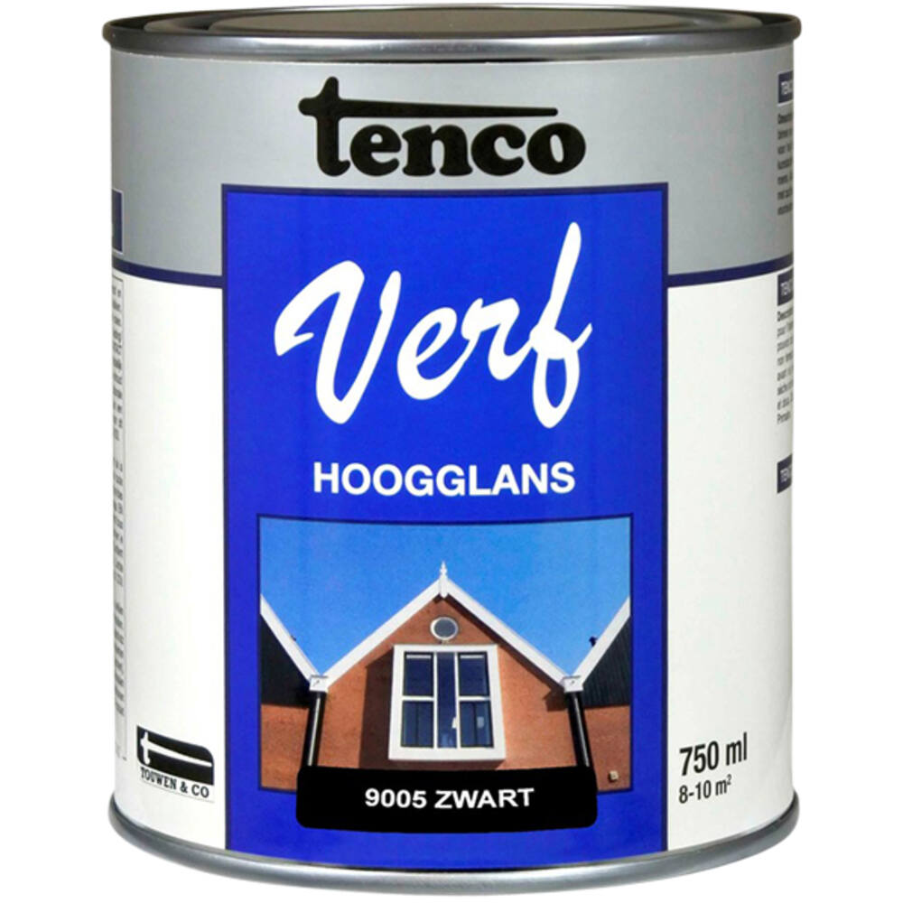 Tencoverf Dekkend Hoogglans Zwart 9005 750 ml