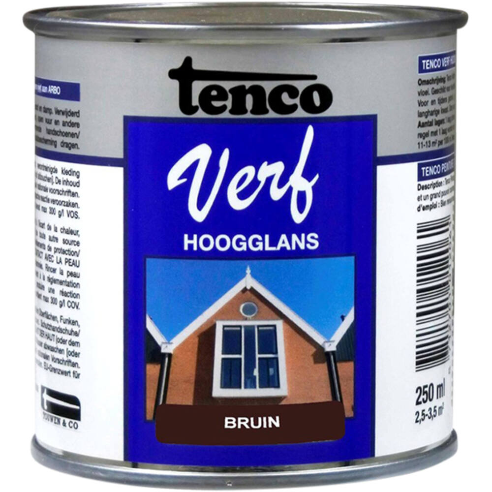 Tencoverf Dekkend Hoogglans Bruin 250 ml