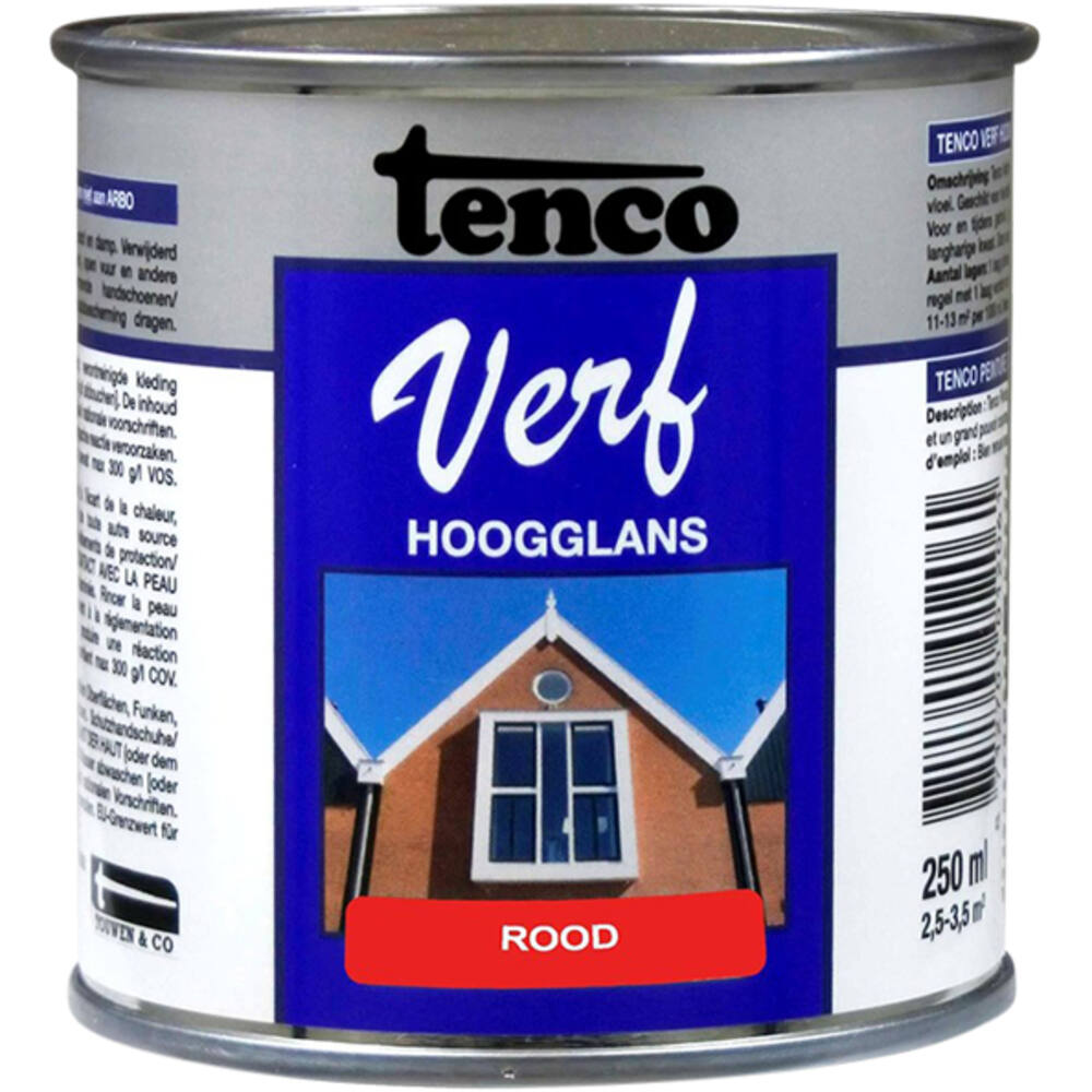 Tencoverf Dekkend Hoogglans Rood 250 ml