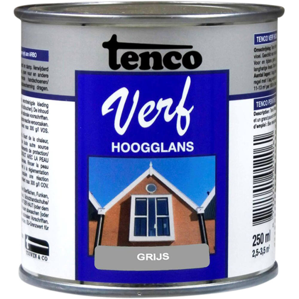 Tencoverf Dekkend Hoogglans Grijs 250 ml