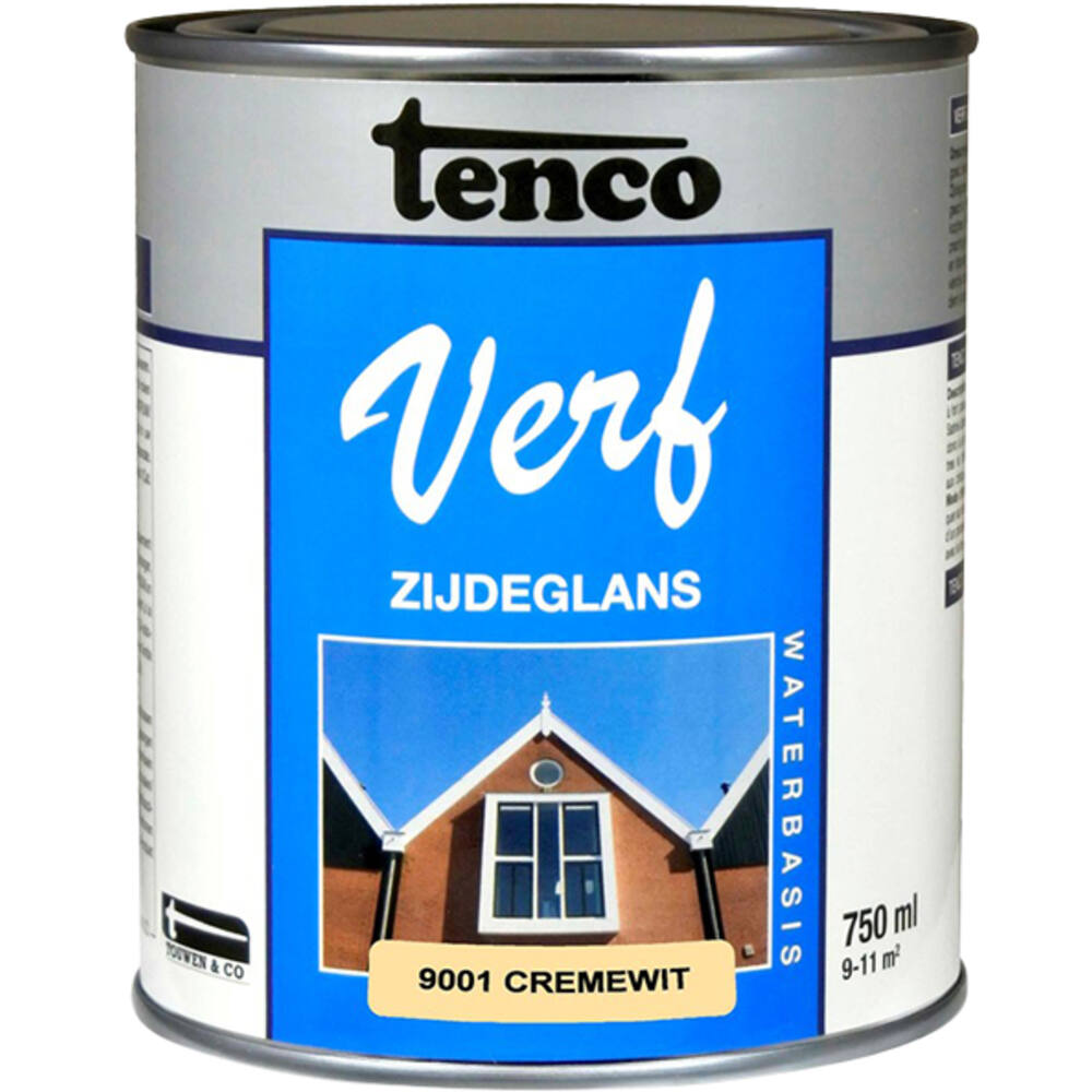 Tencoverf Zijdeglans Cremewit 9001 Waterbasis 750 ml