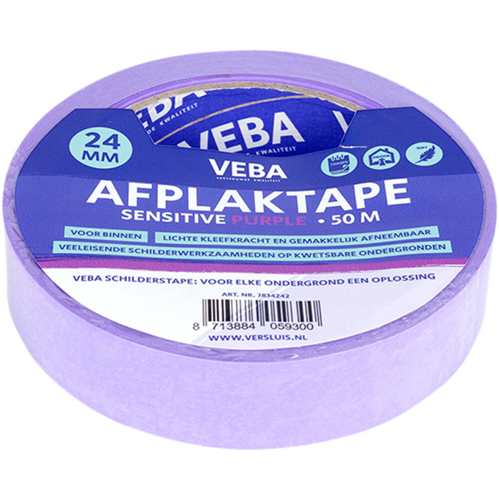 VEBA Afplaktape Sensitive Purple 24 mm