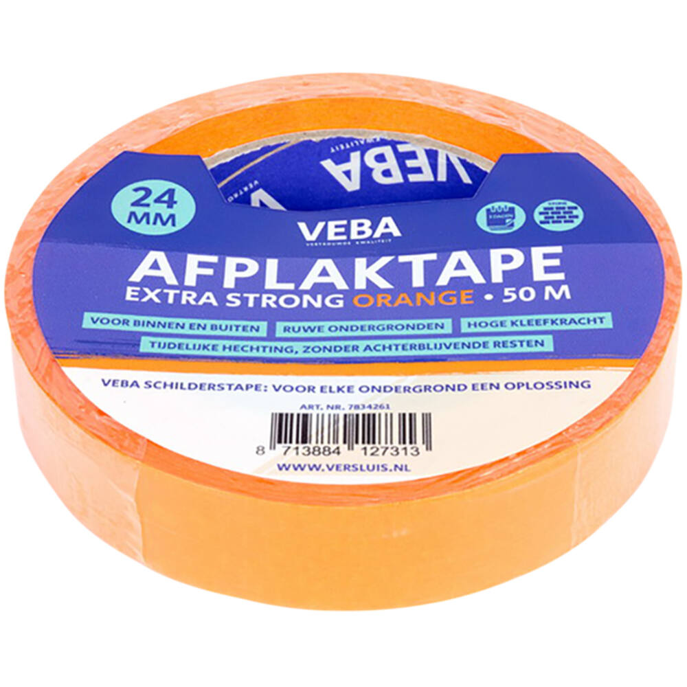 VEBA Afplaktape Extra Strong Orange 24 mm