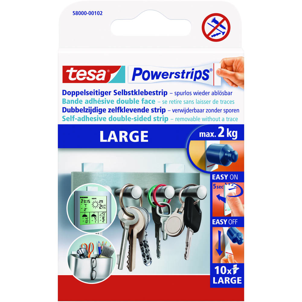 Tesa Powerstrips Large 10 st 58000-00102-20 Sanitar