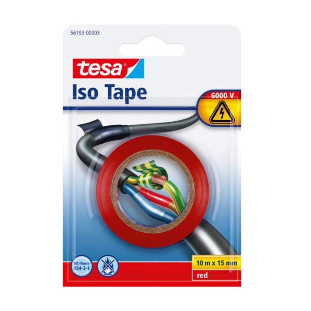 Tesa Electr Isolatie 10M x15 mm Rood