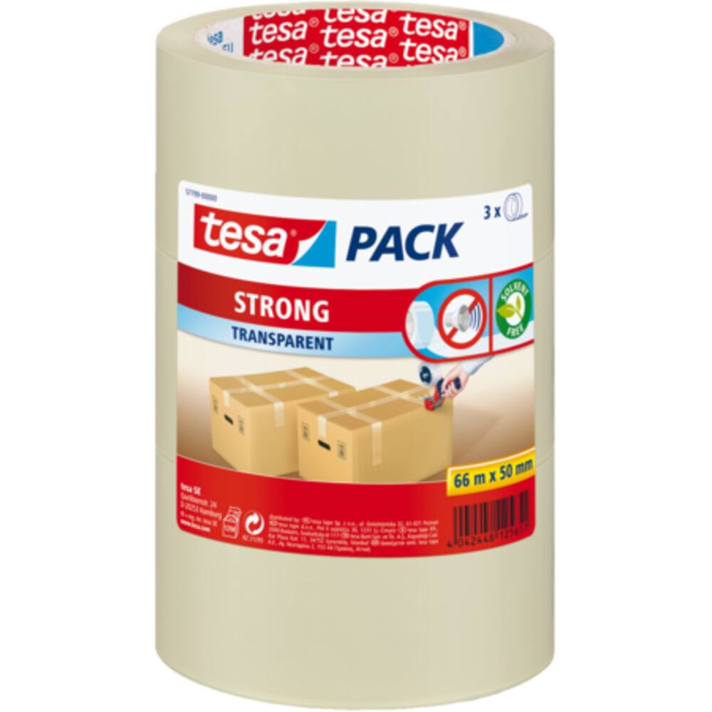 Tesa Tesapack Strong Transparant 3 x 66 m x 50 mm