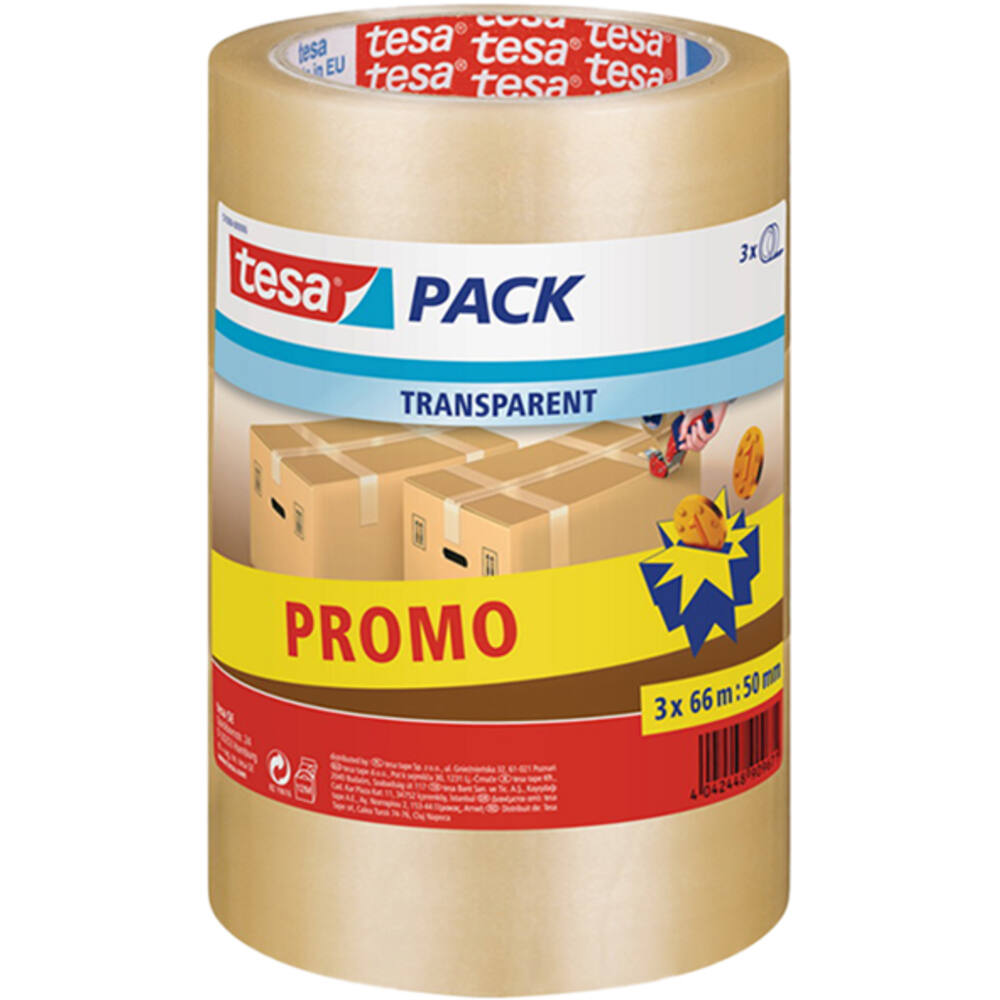 Tesa Tesapack Standard Transparant 3 x 66 m x 50 mm