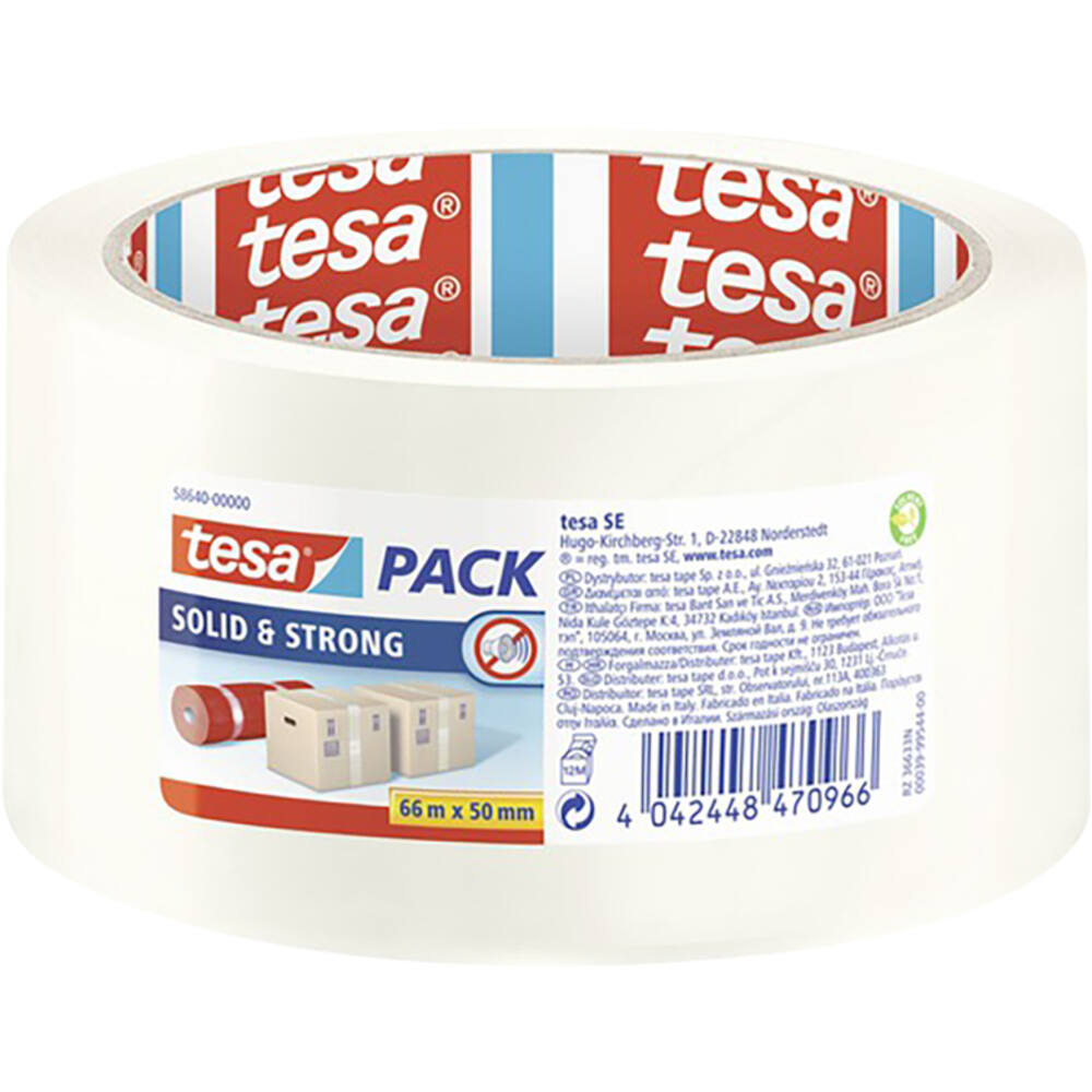Tesa Tesapack Solid & Strong, 66M x 50 mm Transparant