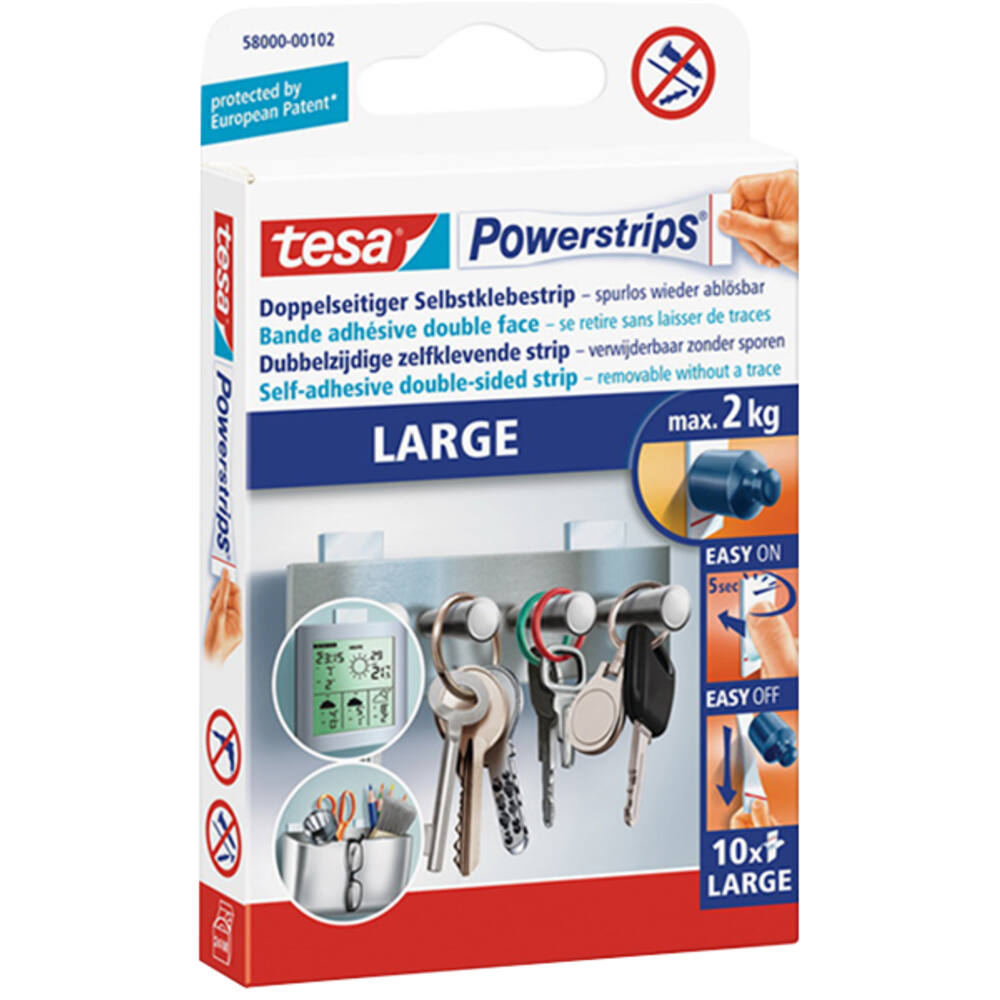Tesa Powerstrips Large 10 st 58000-00102-23