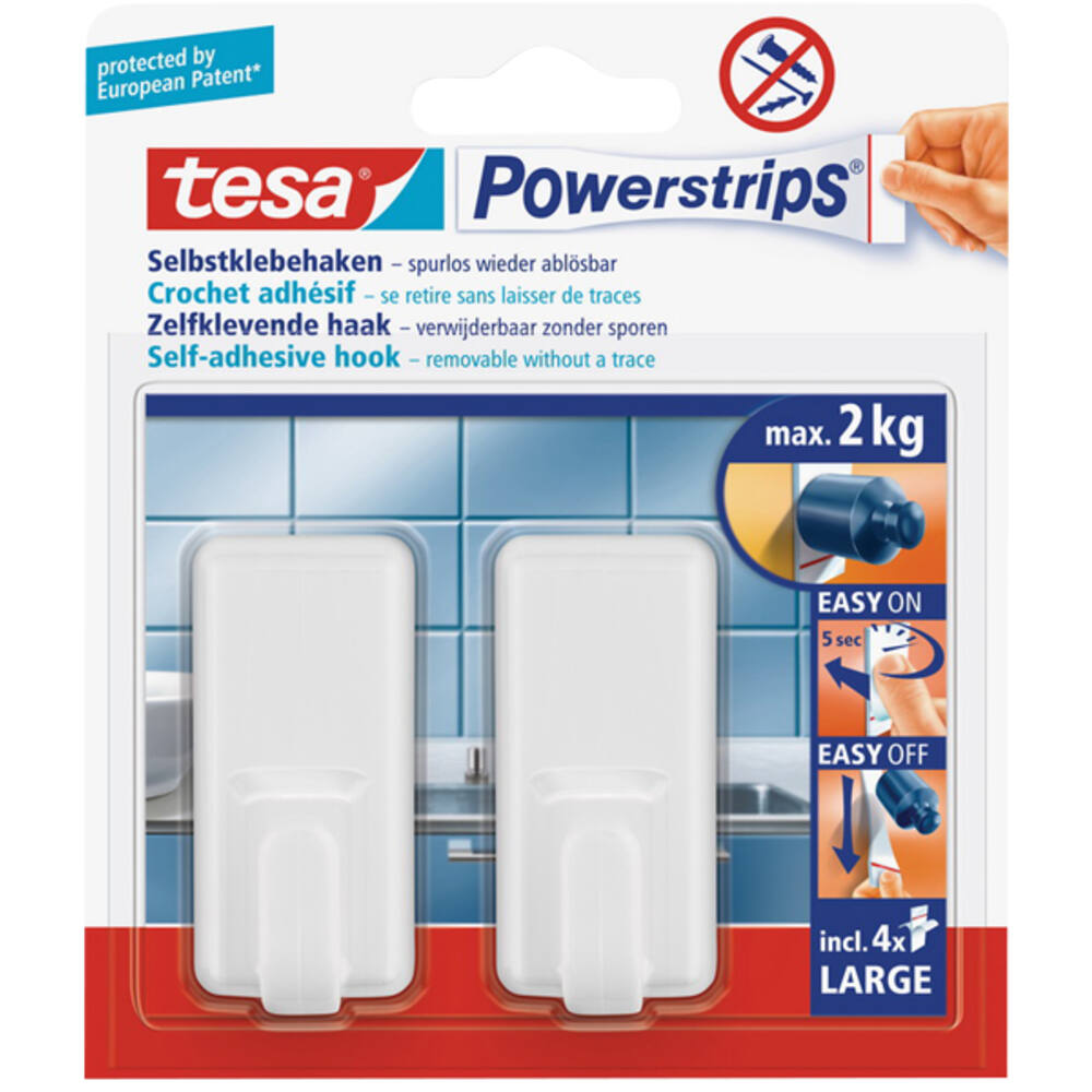 Tesa Powerstrips Large Classic Wit